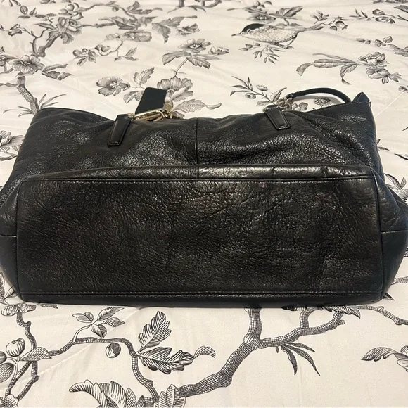 Coach Black Leather Tote with Gold Accents - Picture 10 of 15
